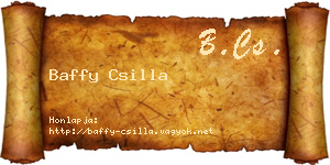 Baffy Csilla névjegykártya